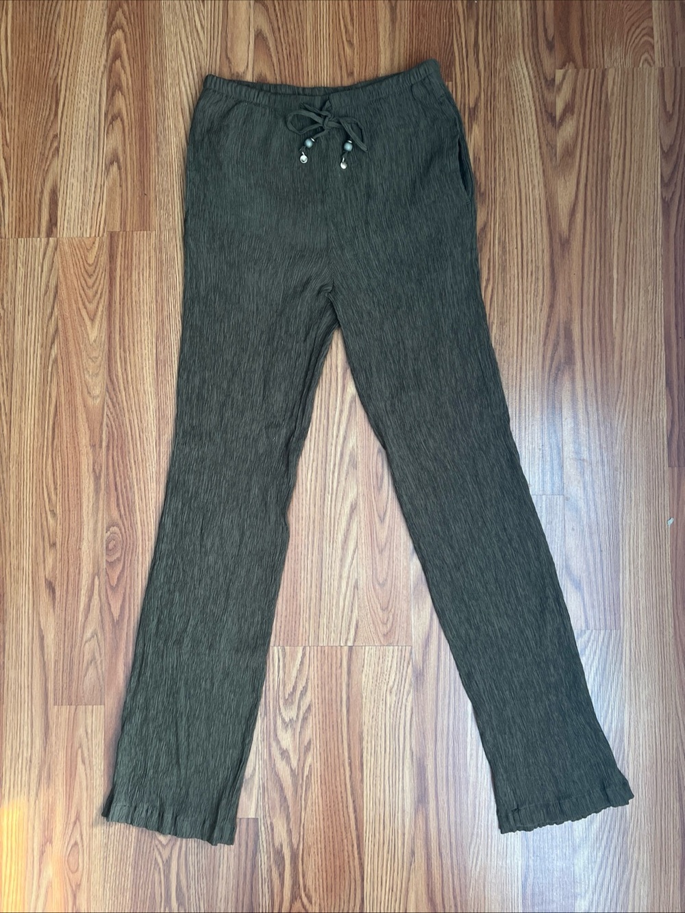 Zara Olive Green Drawstring Track Pants